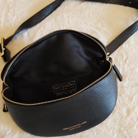 🌺 NEW Viola Castellani Italian Pebbled Leather Fanny/Waist Bag - Picture 11 of 14